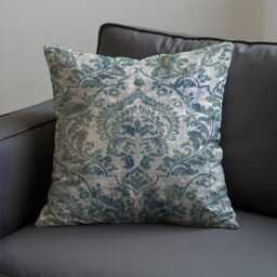 Blue Damask Cushion Cover, Classic Ornamental Throw Pillow Cover With Distressed Baroque Pattern, Farmhouse Traditional Living Room&bedroom - thumbnail 2