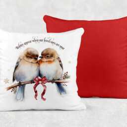 Personalised Christmas Loved Ones Robins Cushion, Ideal Xmas Gift Or Present - thumbnail 4