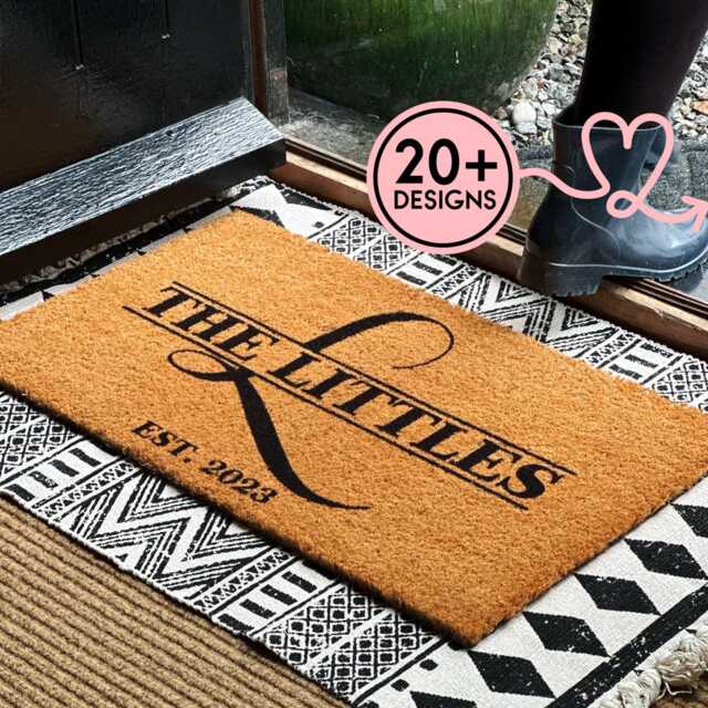 Custom Wedding Gift For Couples - Personalized Doormat Door Mat Housewarming New Home Welcome Family Name - image 1