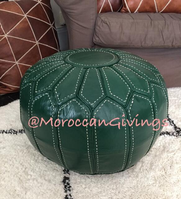 stuffed Moroccan Pouf/Floor Cushions Footstool Berber Pouf Ottoman Leather - image 1
