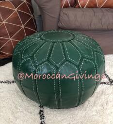 stuffed Moroccan Pouf/Floor Cushions Footstool Berber Pouf Ottoman Leather