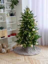 Chunky Knit Christmas Tree Skirt - Farmhouse Style Decor