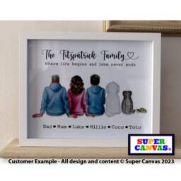Family Custom Portrait Personalised Picture Framed Print Unique Mum Dad Friend Daughter Couple Wife Husband Birthday Mothers Day Gift - thumbnail 2
