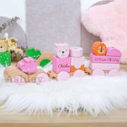 Personalised Name With Wooden Train, Custom Toy Train For Kids, First Birthday Gift, Baby Keepsake - thumbnail 4