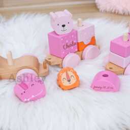Personalised Name With Wooden Train, Custom Toy Train For Kids, First Birthday Gift, Baby Keepsake - thumbnail 2