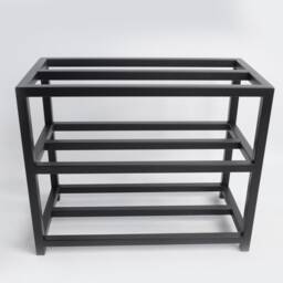 Handmade 3-Tier Metal Shoe Rack, Industrial Entryway Organizer - thumbnail 4