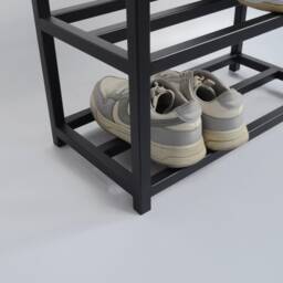 Hallway 3 Tier Metal Shoe Rack Industrial Entryway Custom Organizer Unique Closet Shelf Farmhouse Furniture Schuhregal Gifts - thumbnail 3
