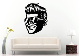 Retro Cool Dude Sunglasses Shades Haircut Style Boy Guy Man Wall Window Vehicle Sticker Decal Vinyl Mural Decor Art L2079 - thumbnail 1