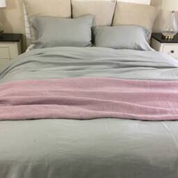 Coin Grey Linen Duvet Cover???light Gray Bedding, Available in Twin, Full, Queen, King, Calif. King Or Custom Size - thumbnail 3