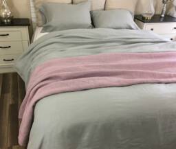 Coin Grey Linen Duvet Cover???light Gray Bedding, Available in Twin, Full, Queen, King, Calif. King Or Custom Size