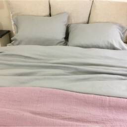 Coin Grey Linen Duvet Cover???light Gray Bedding, Available in Twin, Full, Queen, King, Calif. King Or Custom Size - thumbnail 2