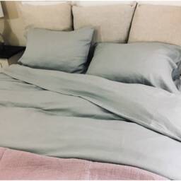 Coin Grey Linen Duvet Cover???light Gray Bedding, Available in Twin, Full, Queen, King, Calif. King Or Custom Size - thumbnail 4