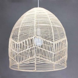 "Rattan Pendant Light, Boho Woven Hanging Lamp Shade, Lampshade W17.7"" By H17.7" - thumbnail 2