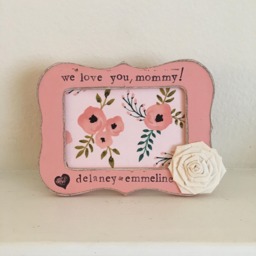 Personalized Mother's Day Picture Frame Hand-Painted Floral 4x6 - thumbnail 1