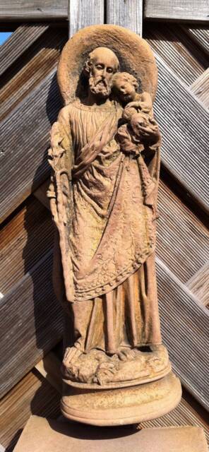 Saint Joseph Anthony With Child Figure Sculpture, Also Suitable For Hanging, Art Sandstone Antique Look V 03 - image 1