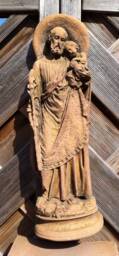 Saint Joseph Anthony With Child Figure Sculpture, Also Suitable For Hanging, Art Sandstone Antique Look V 03 - thumbnail 1