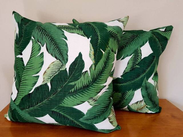 Outdoor Cushion Cover, Cover Only, Green Palm Leaf Cushions, Swaying Palms Tommy Bahama, Pillows, Tropical Pillows - image 1