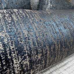 "Handmade Teal & Gold Bolster Pillow 16"" X 6" - thumbnail 3
