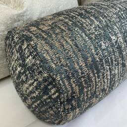 "Pepin River Cushion Bolster 100% Duck Feather Teal & Gold Shimmer Pillow 16"" X 6" - thumbnail 3