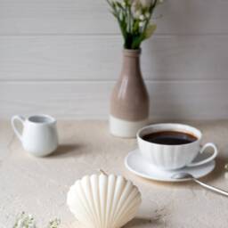 Shell Candle, Seashell Soy Wax White Sea Home Decor, Wedding Gift, Gift Vegan Candle - thumbnail 4