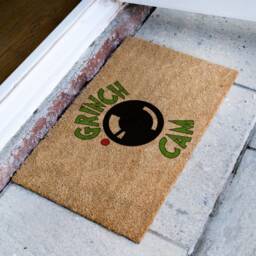 Grinch Cam - He's Watching Doormat Christmas Funny Housewarming Decor Decorations Holiday Rug - thumbnail 2