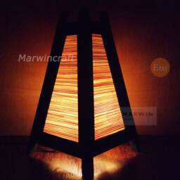 Limited Asian Oriental Bamboo Japanese Lamp Zen Bedside Floor Table Light Shades Bedroom Home Decor Living Room - thumbnail 2