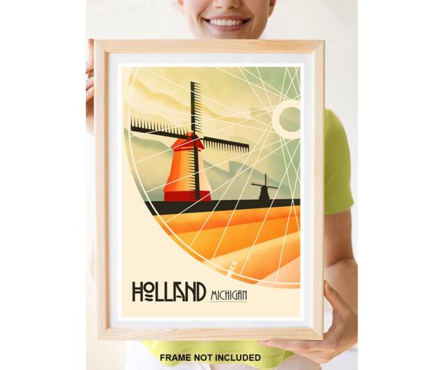 Reprint Of A Vintage Travel Poster To Holland Michigan - image 1