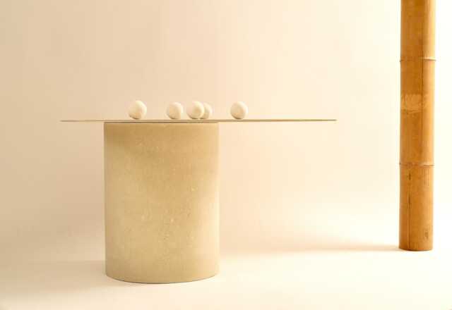 Minimalist Ivory Concrete Coffee Table - Handmade in Athens - image 1