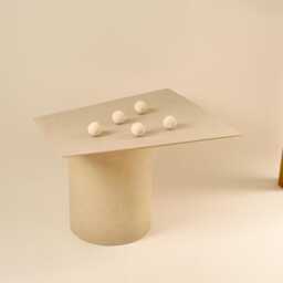 Minimalist Ivory Concrete Coffee Table - Handmade in Athens - thumbnail 4