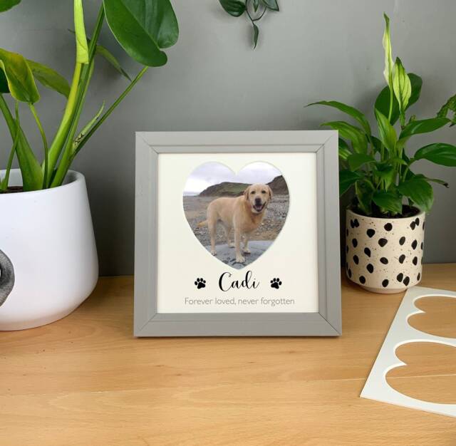 Pet Memorial Photo Frame, Personalised Family Pet Heart Picture Frame - image 1