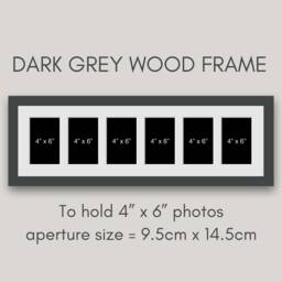 Multi Photo Wood Picture Frame - Holds Six 4x6 Photos