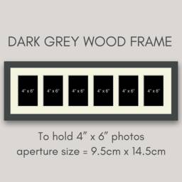 Multi Photo Wood Picture Frame - Holds Six 4x6 Photos - thumbnail 2