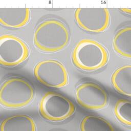 Mod Curtain Panel - Mid Century Modern Solar Eclipse Yellow Gray Custom By Mia_Valdez - thumbnail 4