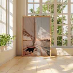 Sailboat Sunset Wall Art - Nautical Ocean Print Coastal Decor Sailing Photography Poster Seaside Living Room Artwork - thumbnail 3