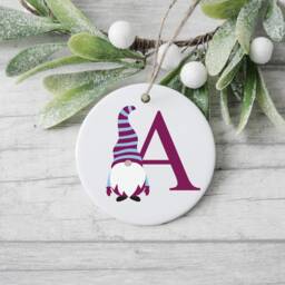 Claret & Blue Gnome Ceramic Christmas Bauble Tree Decoration - Custom L Xmas Gift Aston Villa Burnley West Ham Dad Boyfriend - thumbnail 2