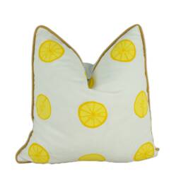 Vera Neumann For Schumacher - Lemonade Lemon Imaginative Fruity Polka Dot Designer Cushion Cover Handmade Throw Pillow Luxury Home - thumbnail 1