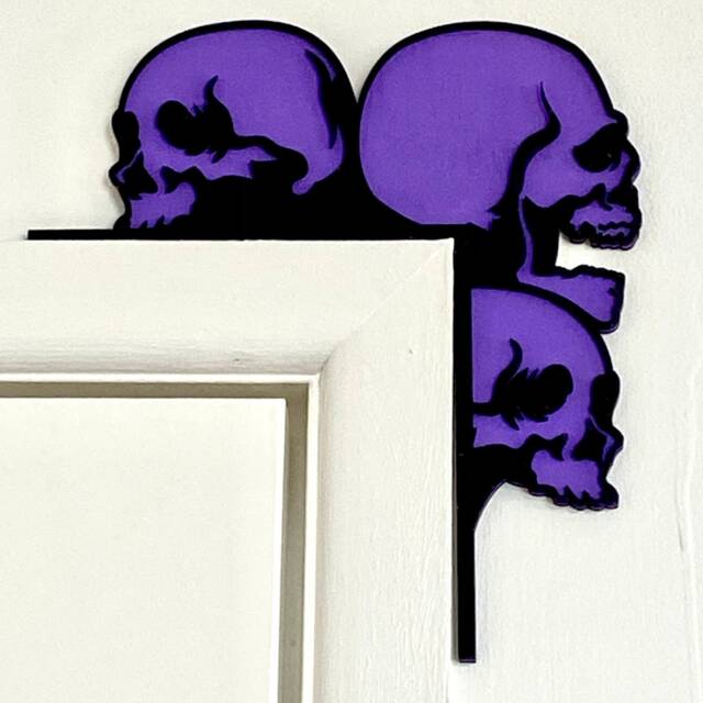 Skull Door Trim Art Layered Halloween Decor