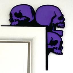 Skull Door Trim Art Layered Halloween Decor - thumbnail 3