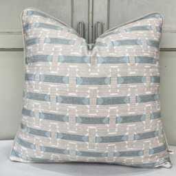 Cushions Made in Fermoie Sicily Luxury Designer Decorative Grey Blue Neutral Cotton Cushion Pillow Throw Cover - thumbnail 2