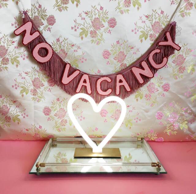 No Vacancy Fringe Banner Pink Neon Sign Inspired Wall Decor - image 1