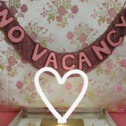 No Vacancy Fringe Banner Pink Neon Sign Inspired Wall Decor - thumbnail 3