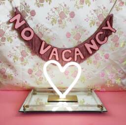 No Vacancy Fringe Banner Pink Neon Sign Inspired Wall Decor - thumbnail 1