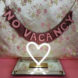 No Vacancy Fringe Banner Pink Neon Sign Inspired Wall Decor - thumbnail 2
