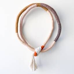 Minimalist Wrapped Wall Art in Macrame, Sculptural Mural Rope Home Decor, Living Room Hanging Decor - thumbnail 3