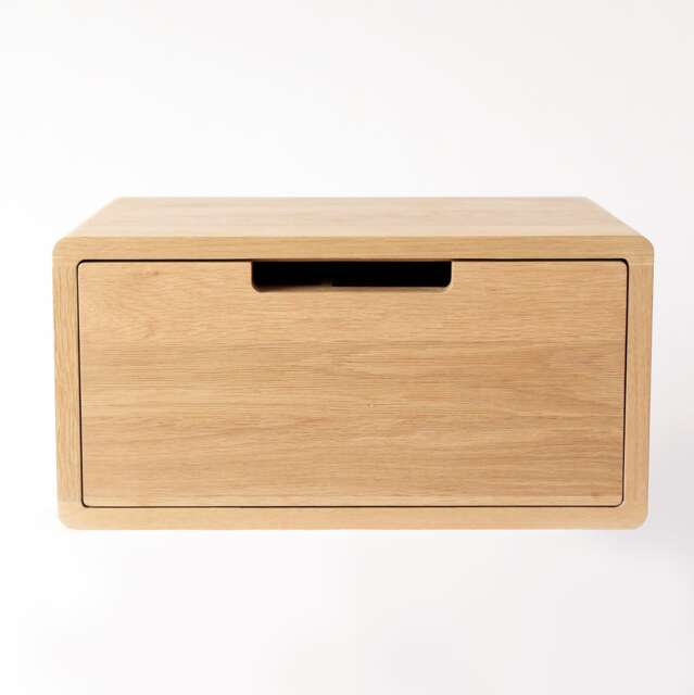Bedside Table With Storage , Small Wood Bathroom Vanity { Shown in Oak} - image 1