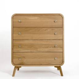 Dresser With Drawers in Natural Wood, Tall Chest Of Drawers, Mid Century Art Deco Dresser, Nursery, Sideboard, Commode Custom Wood Furniture - thumbnail 2