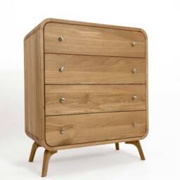 Dresser With Drawers in Natural Wood, Tall Chest Of Drawers, Mid Century Art Deco Dresser, Nursery, Sideboard, Commode Custom Wood Furniture - thumbnail 3