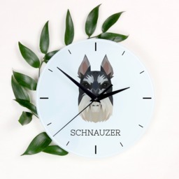 A Clock With A Schnauzer Dog. New Collection The Geometric Dog