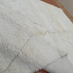 Hand Knotted Beni Ourain Rug White Berber Wool, Custom Luxury Carpet - thumbnail 3