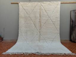Hand Knotted Beni Ourain Rug White Berber Wool, Custom Luxury Carpet - thumbnail 1